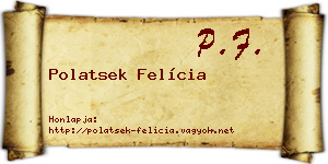 Polatsek Felícia névjegykártya